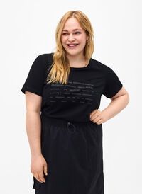 T-shirt z motywem tekstowym, Black W. Black, Model
