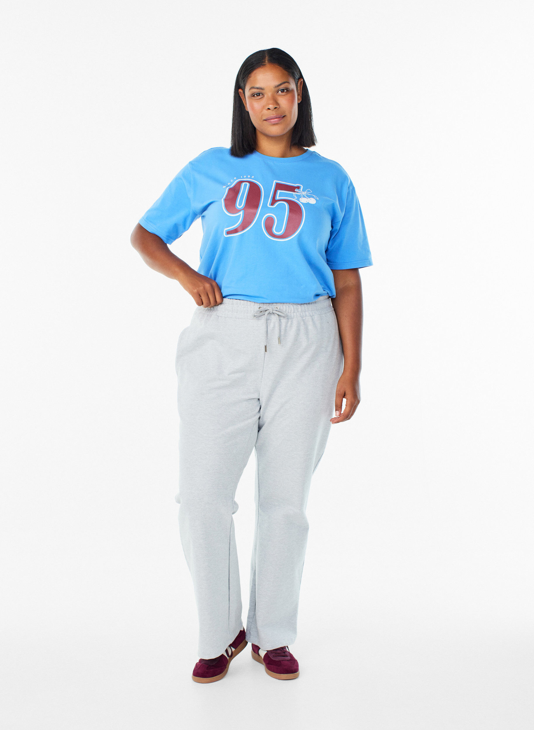 ZizziSportowa koszulka z bawelny organicznej, Niebieskie, Model image number 1