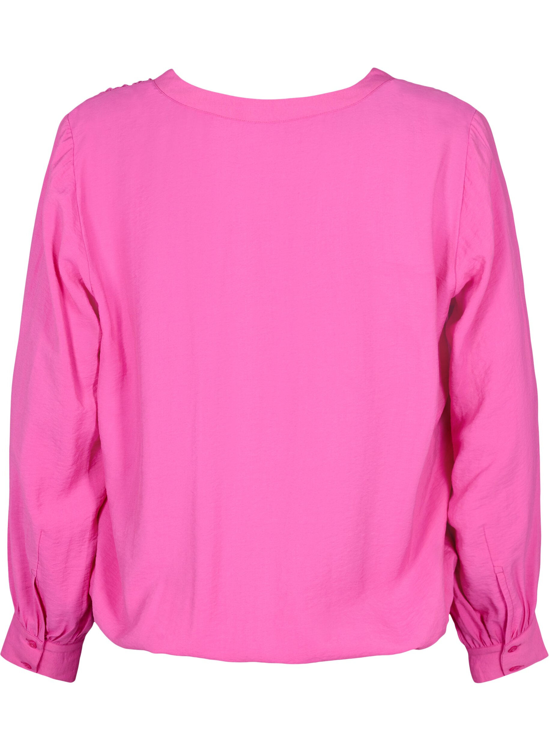 Zizzi 	 Viscose blouse with v-neck, Raspberry Rose, Packshot image number 1