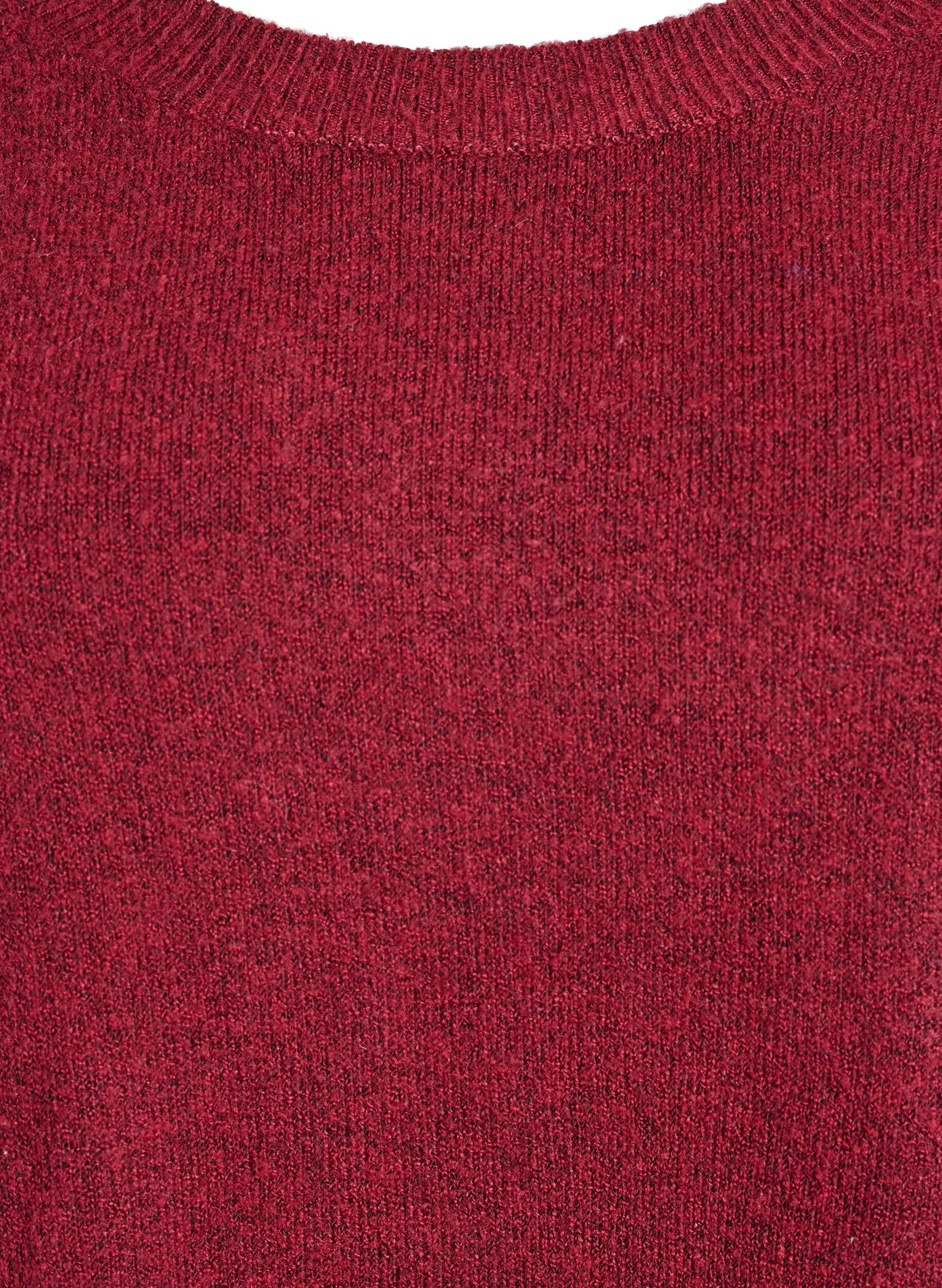 Zizzi Dluga bluzka dzianinowa z guziki w ksztalcie kuli, Ciemnobordowy, Packshot image number 2