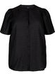Bluzka koszulowa z lyocellu z faktura, Black, Packshot image number 0