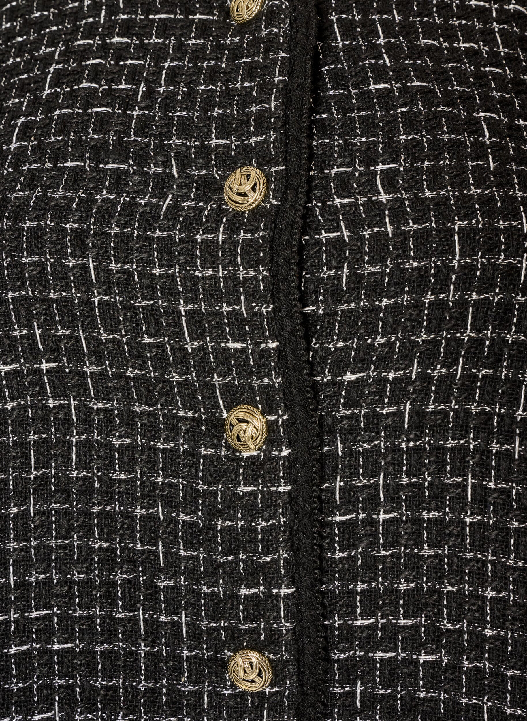 ZizziKurtka z boucle ze zlotymi guziki, Czarne, Packshot image number 2