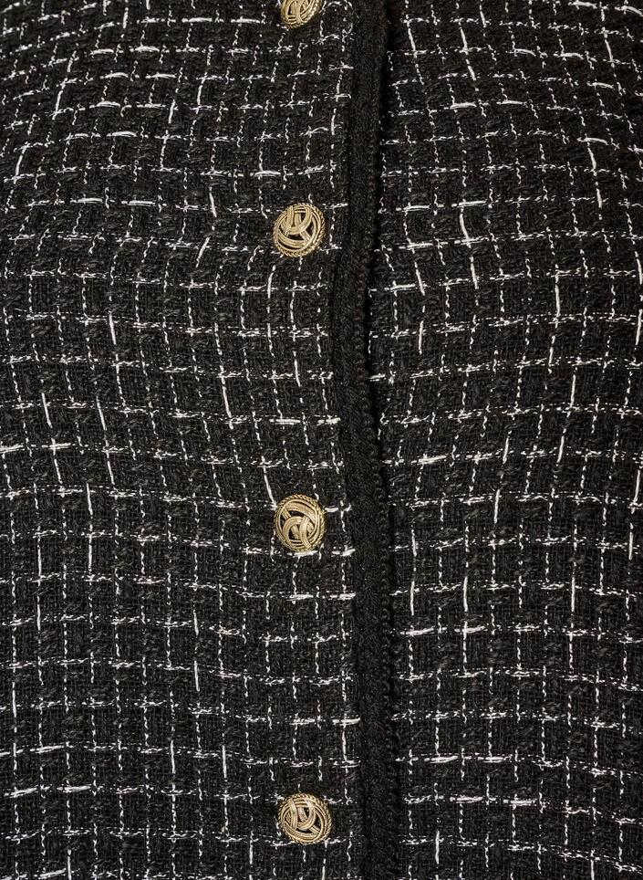 Kurtka z boucle ze zlotymi guziki, Czarne, Packshot image number 2