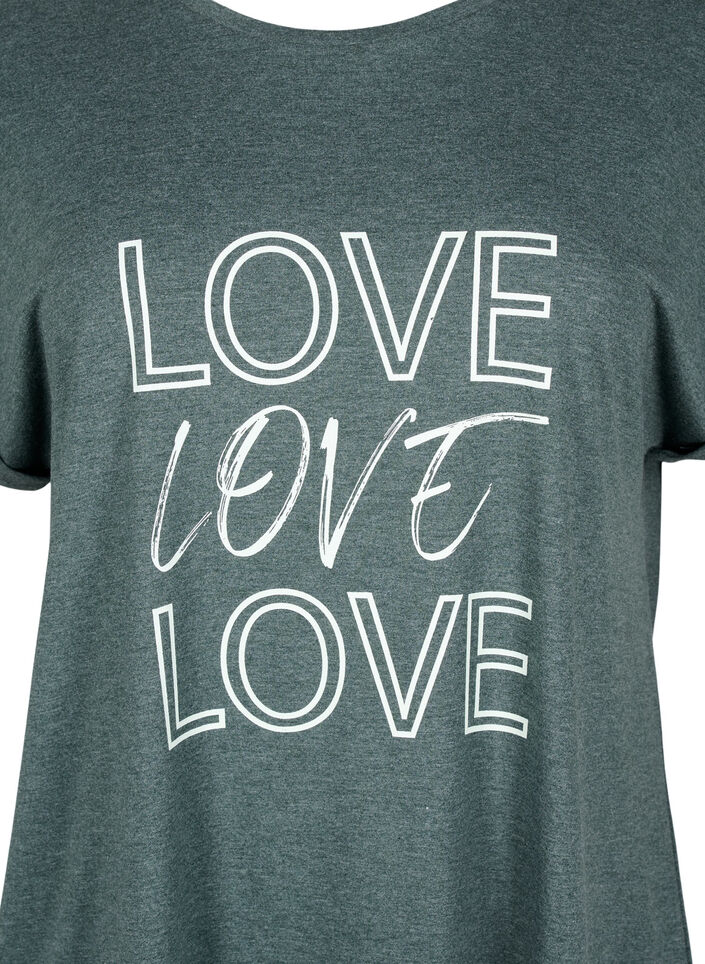 Koszula nocna z kr&oacute;tkim rekawem i nadrukiem tekstowym, , Packshot image number 2