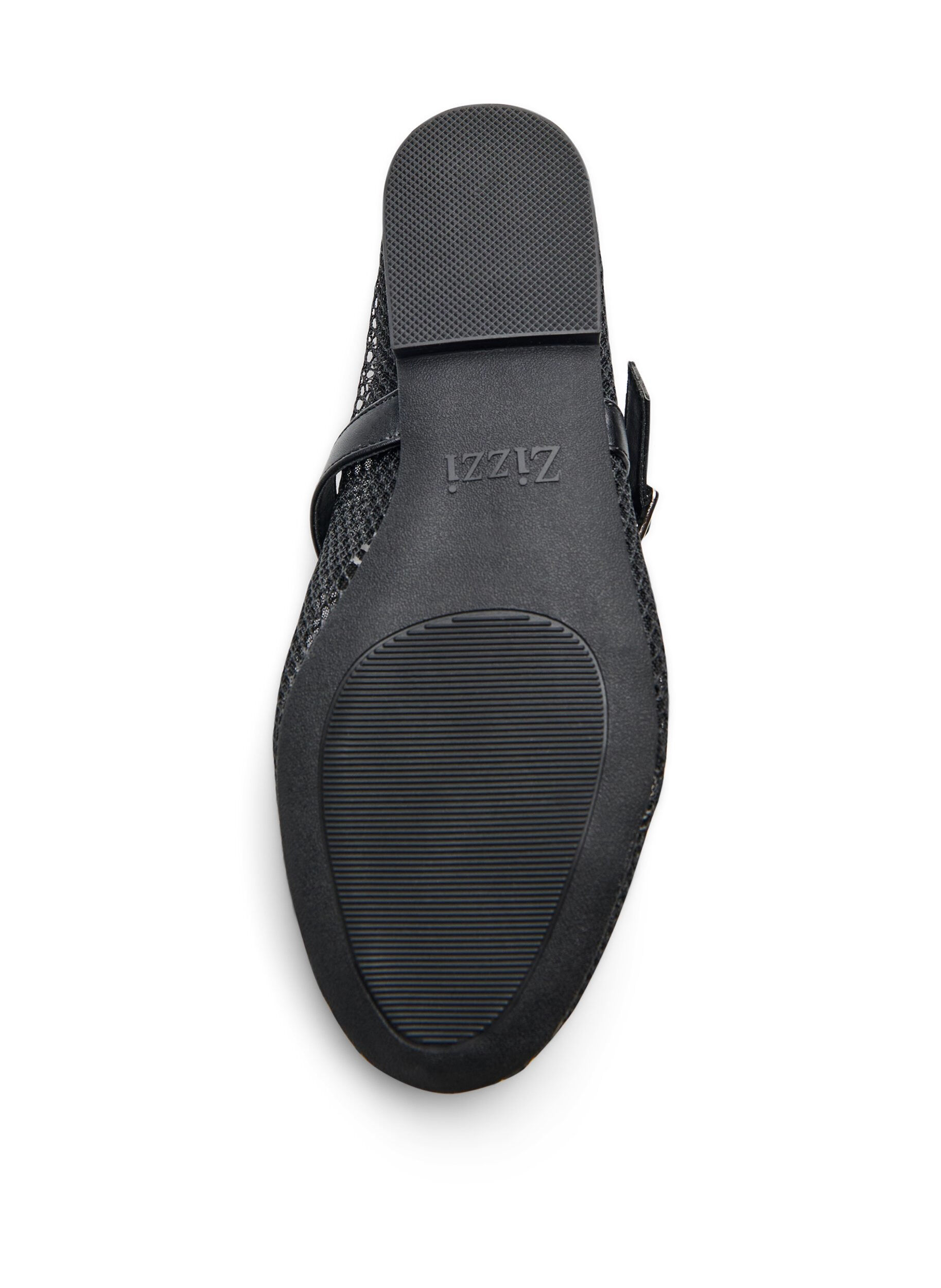 Zizzi Baleriny siatkowe ze sznureczkiem, Czarne, Packshot image number 4