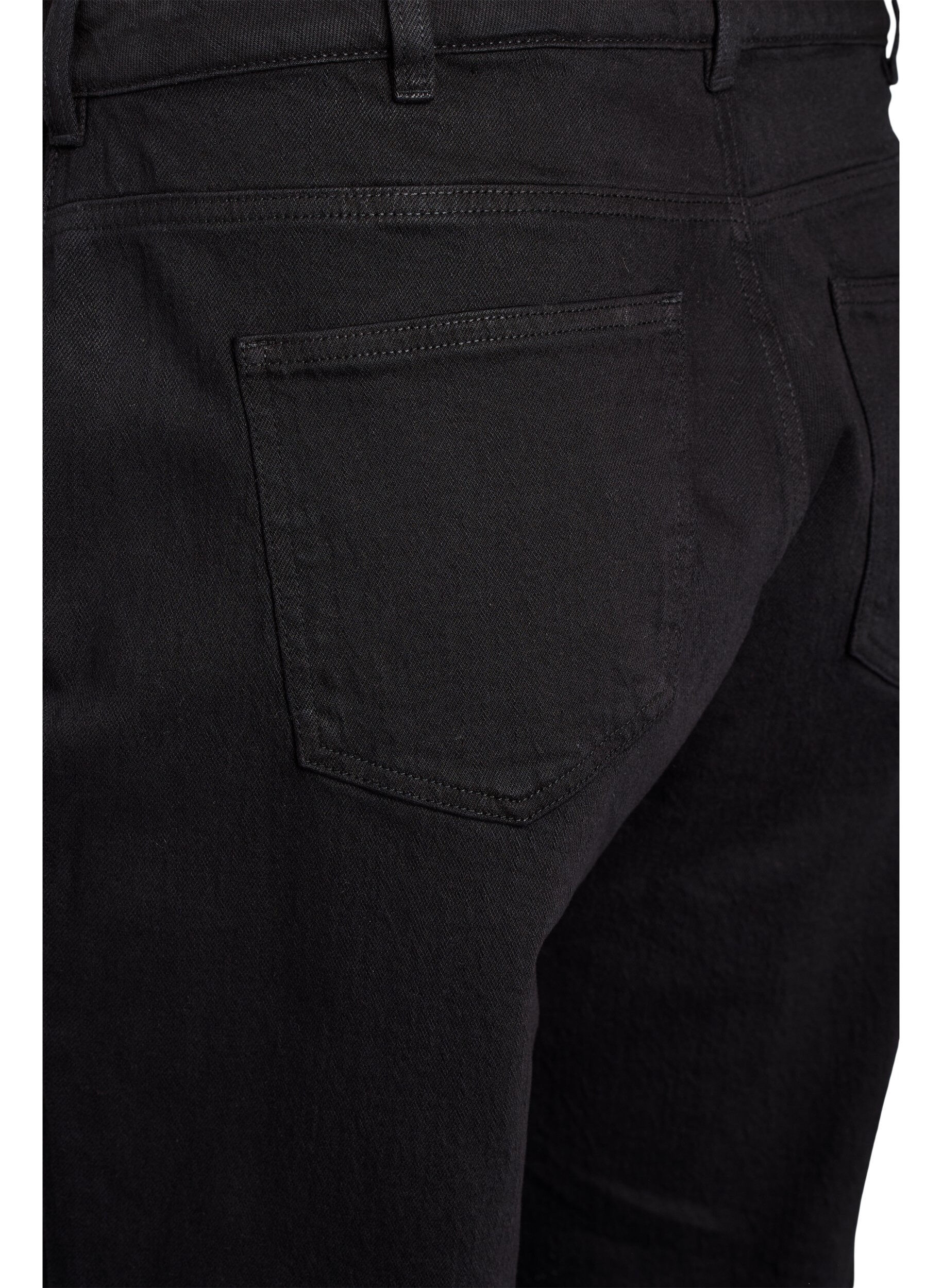 ZizziLuzne jeansy o&nbsp;skr&oacute;conej dlugosci, Czarne, Packshot image number 3
