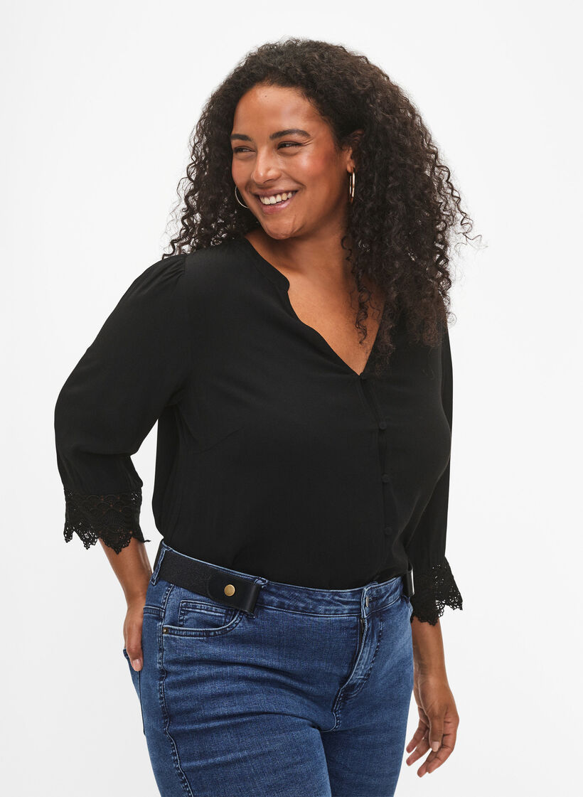 Elastyczny pasek z lureksem, Black, Model image number 0