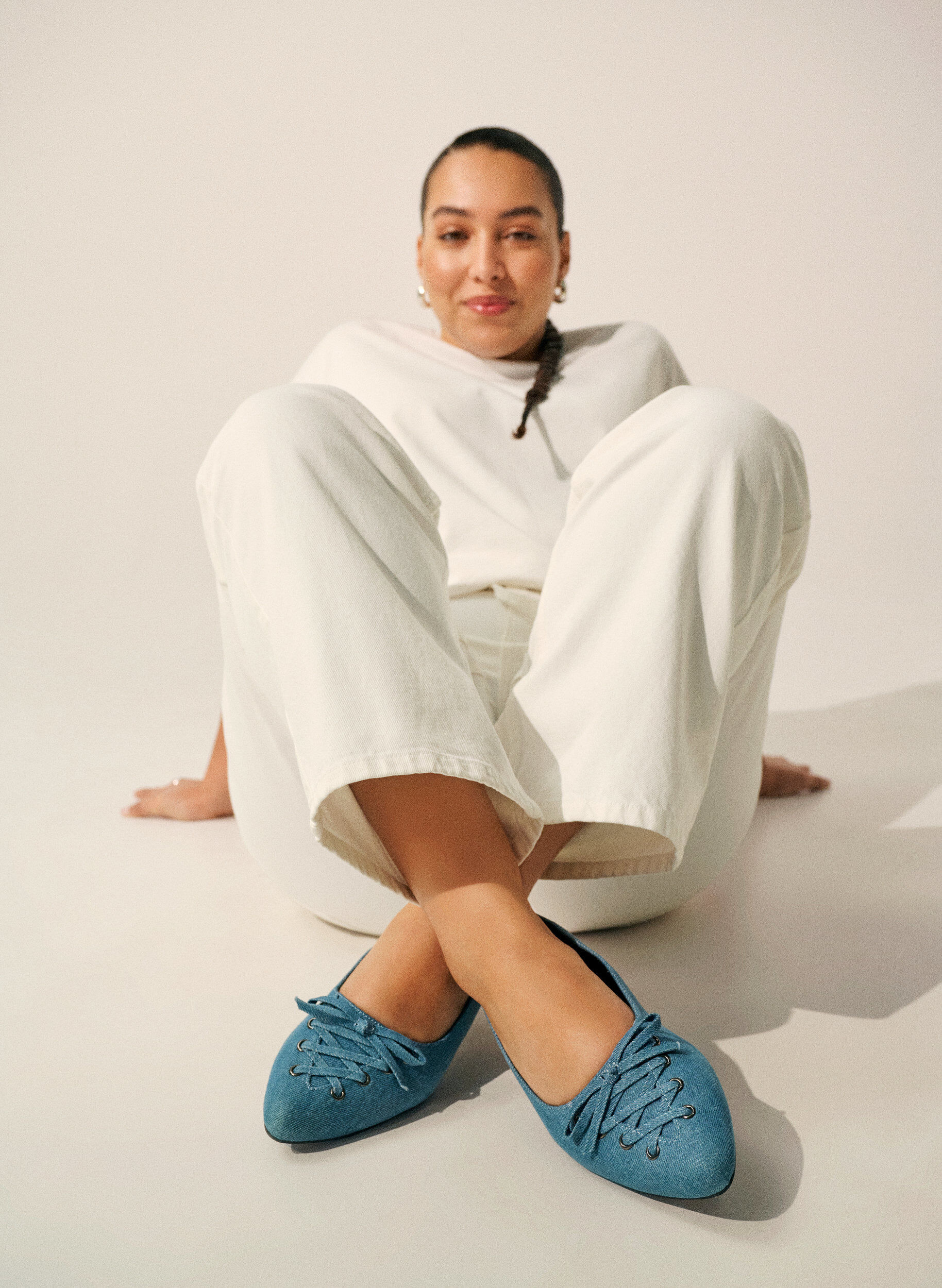 Zizzi Baletki ze sznurowaniem, Niebieskie, Image image number 0