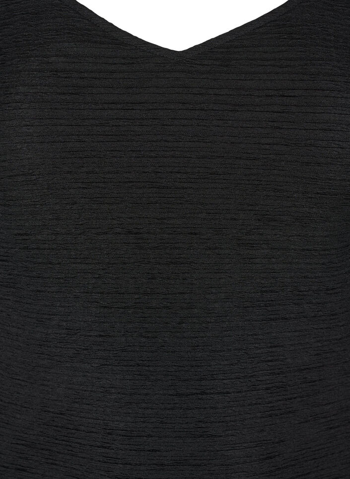 Body bez rekawów z faktura, Black, Packshot image number 2