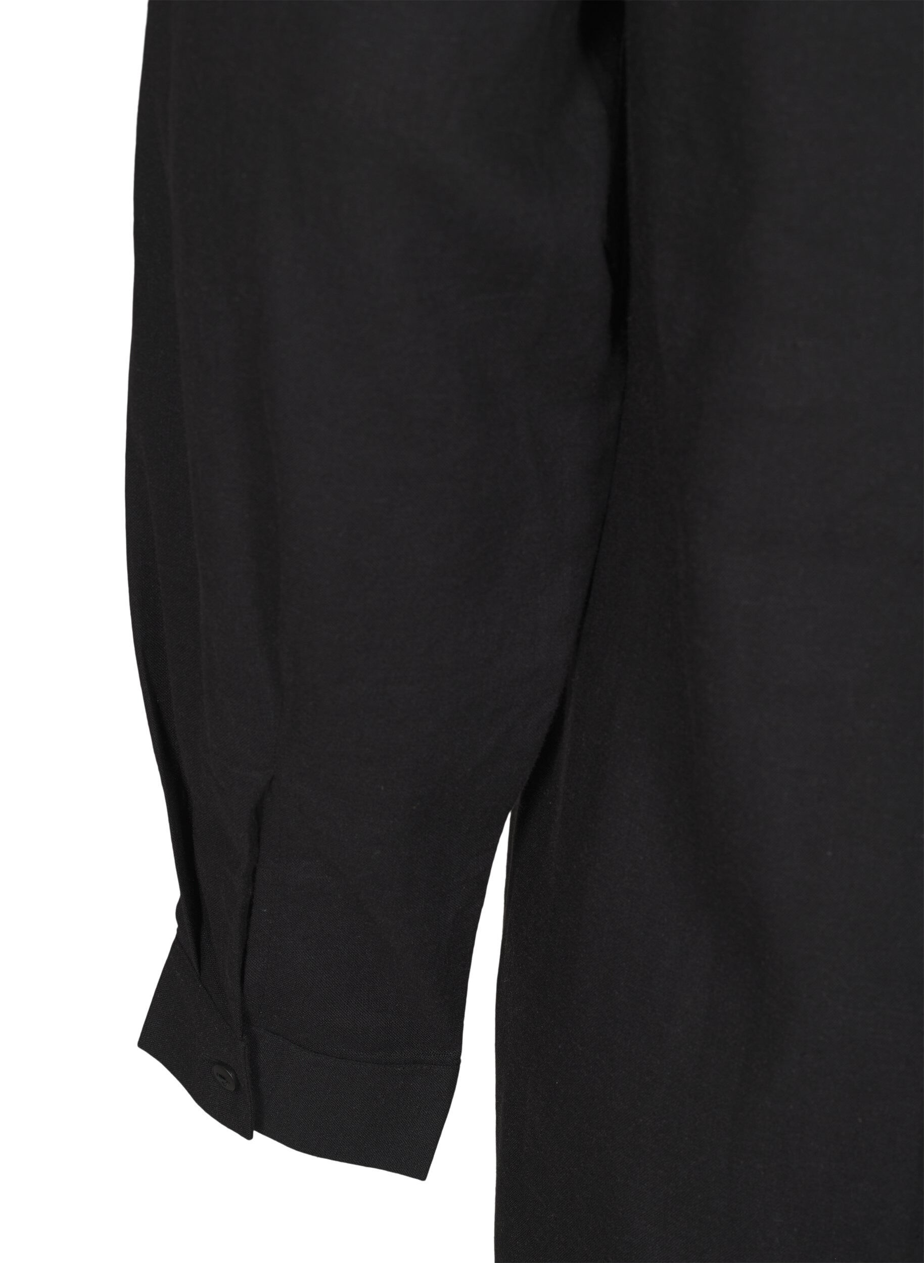 Zizzi Koszula o przedluzonym kroju z lnu i wiskozy, Czarne, Packshot image number 3