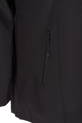 Krótka kurtka softshell z kapturem, Black, Packshot image number 3