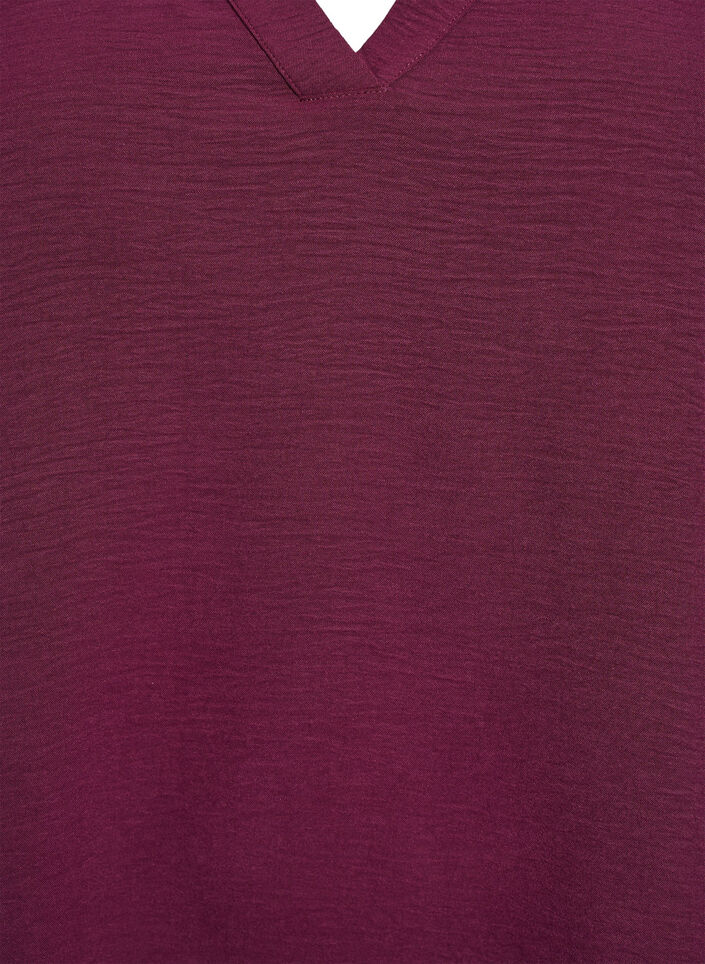 Bluzka z rekawem 3/4, Ciemnobordowy, Packshot image number 2