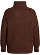 Sweter z wysokim kolnierzykiem i faktura, Brązowy, Packshot image number 1