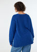 Dzianinowy sweter ze skosnym wzorem i raglanowymi rekawami, Niebieskie, Model image number 2