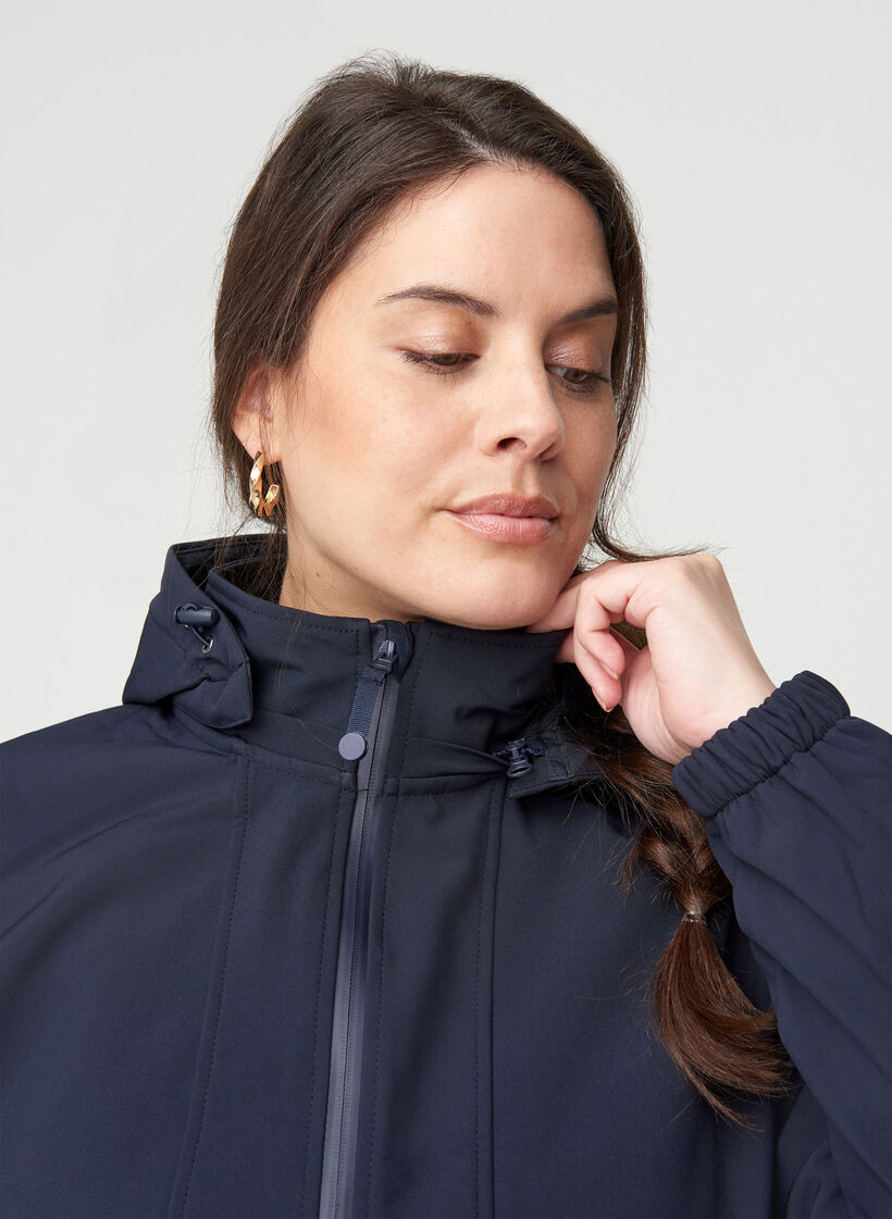 Kurtka softshell z kapturem, Night Sky solid, Model image number 3