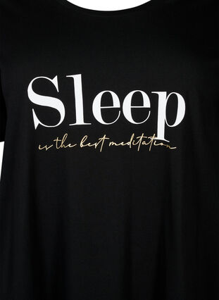 Koszula nocna z krótkim rekawem, wykonana z bawelny organicznej, Black Sleep, Packshot image number 2