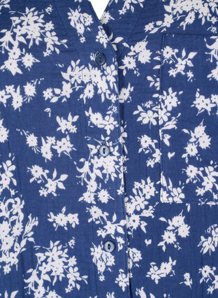 Koszula nocna w kwiaty z rekawem 3/4, V. Indigo Flower AOP, Packshot image number 2