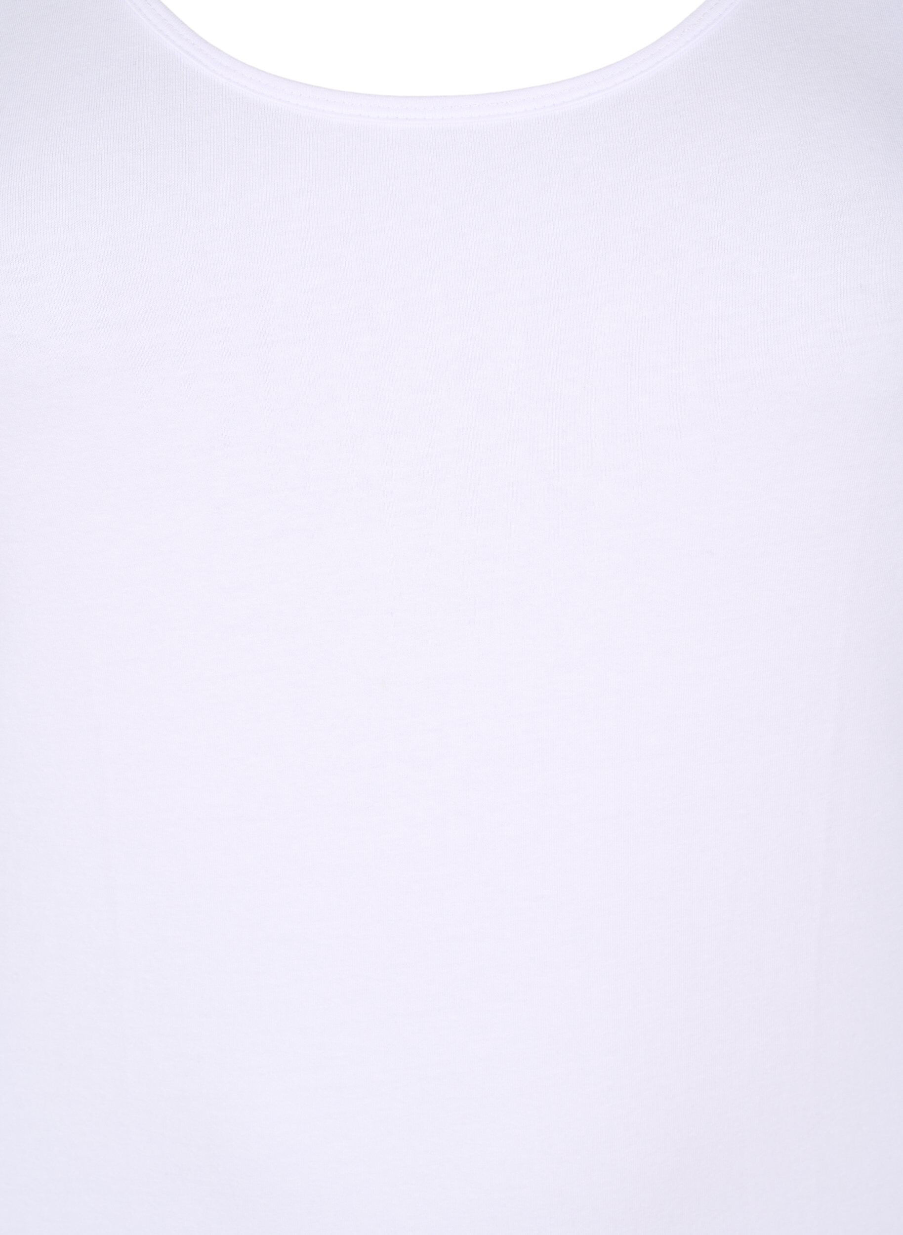 ZizziPodstawowa bawelniana koszulka, Biały, Packshot image number 2
