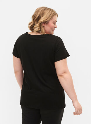 Sportowa koszulka z nadrukiem, Black w.Less Is More, Model image number 1