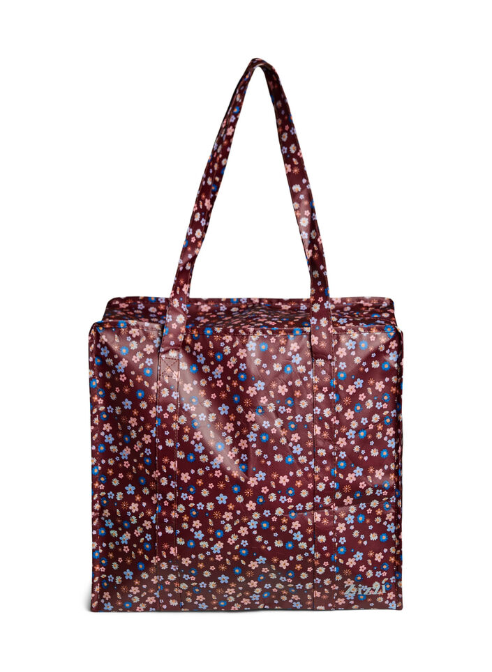 Torba na zakupy z suwakiem, Brązowy, Packshot image number 0