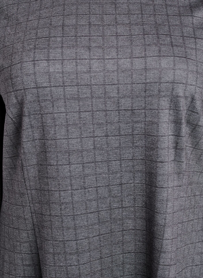 Krótka sukienka w krate o rozkloszowanym kroju, Szary, Packshot image number 2