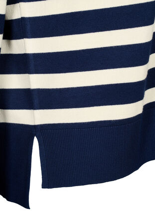 Wiskozowa bluzka w paski, Navy Blazer Comb, Packshot image number 3
