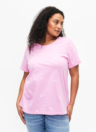 Koszulka z organicznej bawelny z kokardkami, Roseb. W. Bow Emb., Model image number 0