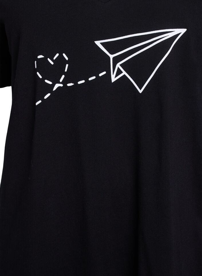 Koszula nocna z bawelny organicznej z dekoltem w szpic, , Packshot image number 2