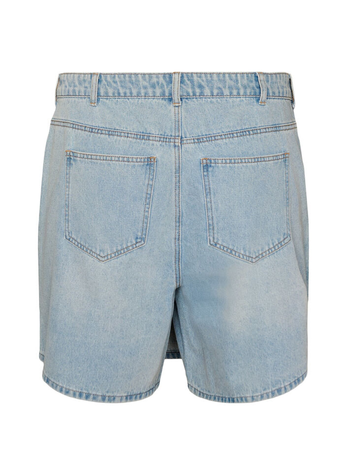 Jeansszorty z efektem kopertowym i wysokim stanem, Niebieskie, Packshot image number 1