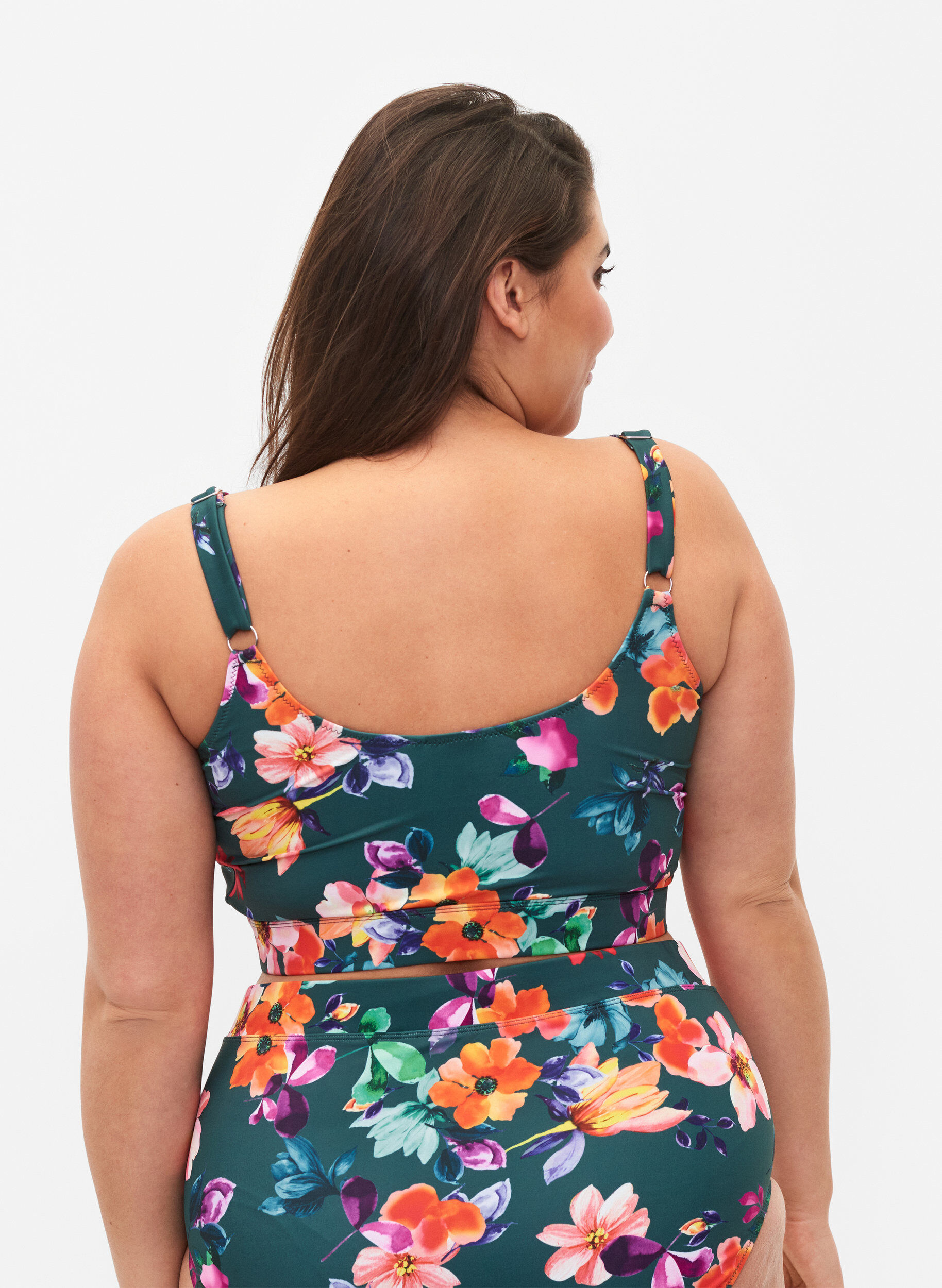 Zizzi G&oacute;ra od bikini z nadrukiem i regulowanymi ramiaczkami, Meave Print, Model image number 1