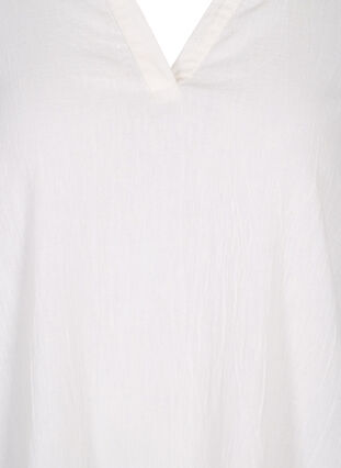 Sukienka z dekoltem w szpic i kolnierzem, White, Packshot image number 2