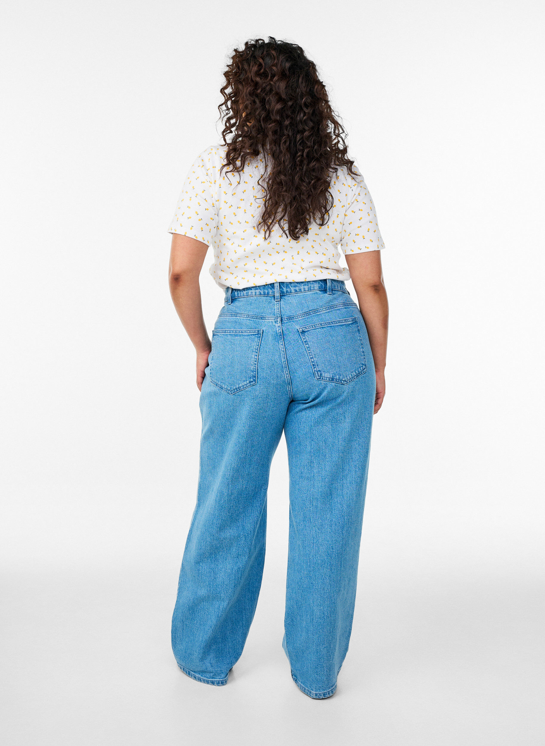 Zizzi Koszulka bawelniana z nadrukiem na calej powierzchni, Biały, Model image number 2