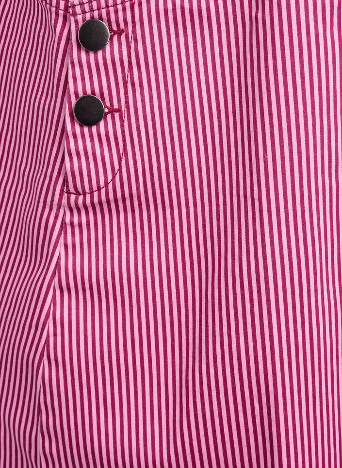 Krótka sukienka ogrodniczka w paski, Red Stripe, Packshot image number 3