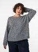 Luzny sweter z okraglym dekoltem, Szary, Model image number 0