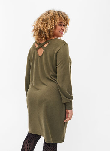 Sukienka z dlugimi rekawami i detalami z tylu, Ivy Green Mel., Model image number 1