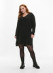 Dzianinowa sukienka z rozcieciem, Dark Grey Melange, Model image number 2