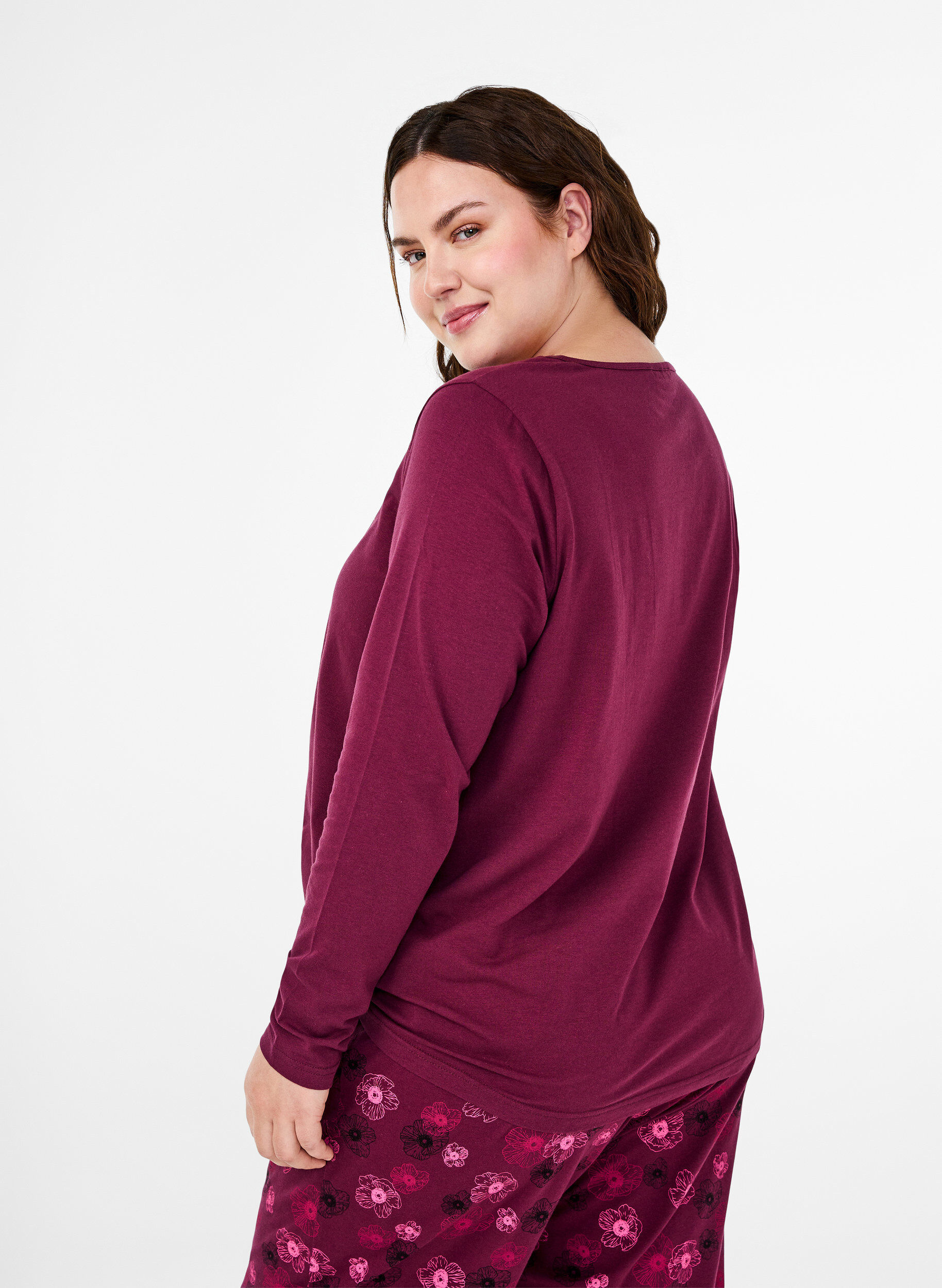 Zizzi Bawelniana koszula nocna z tekstowym nadrukiem, Czerwony, Model image number 2