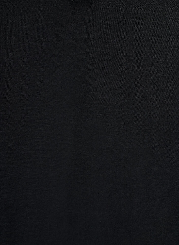 Bluzka z bufiastymi mankietami i dekoltem w ksztalcie litery V, Czarne, Packshot image number 2