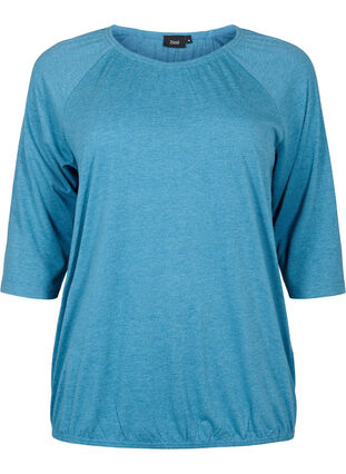 Melanzowa bluzka z rekawem 3/4, Legion Blue Mel., Packshot image number 0
