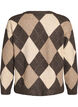 Kardigan Argyle ze srebrnymi cekinami, Brązowy, Packshot image number 1