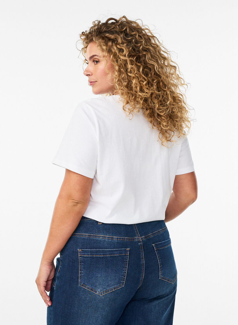 Bawelna organiczna Koszulka z nadrukiem cytrusowym, Biały, Model image number 2