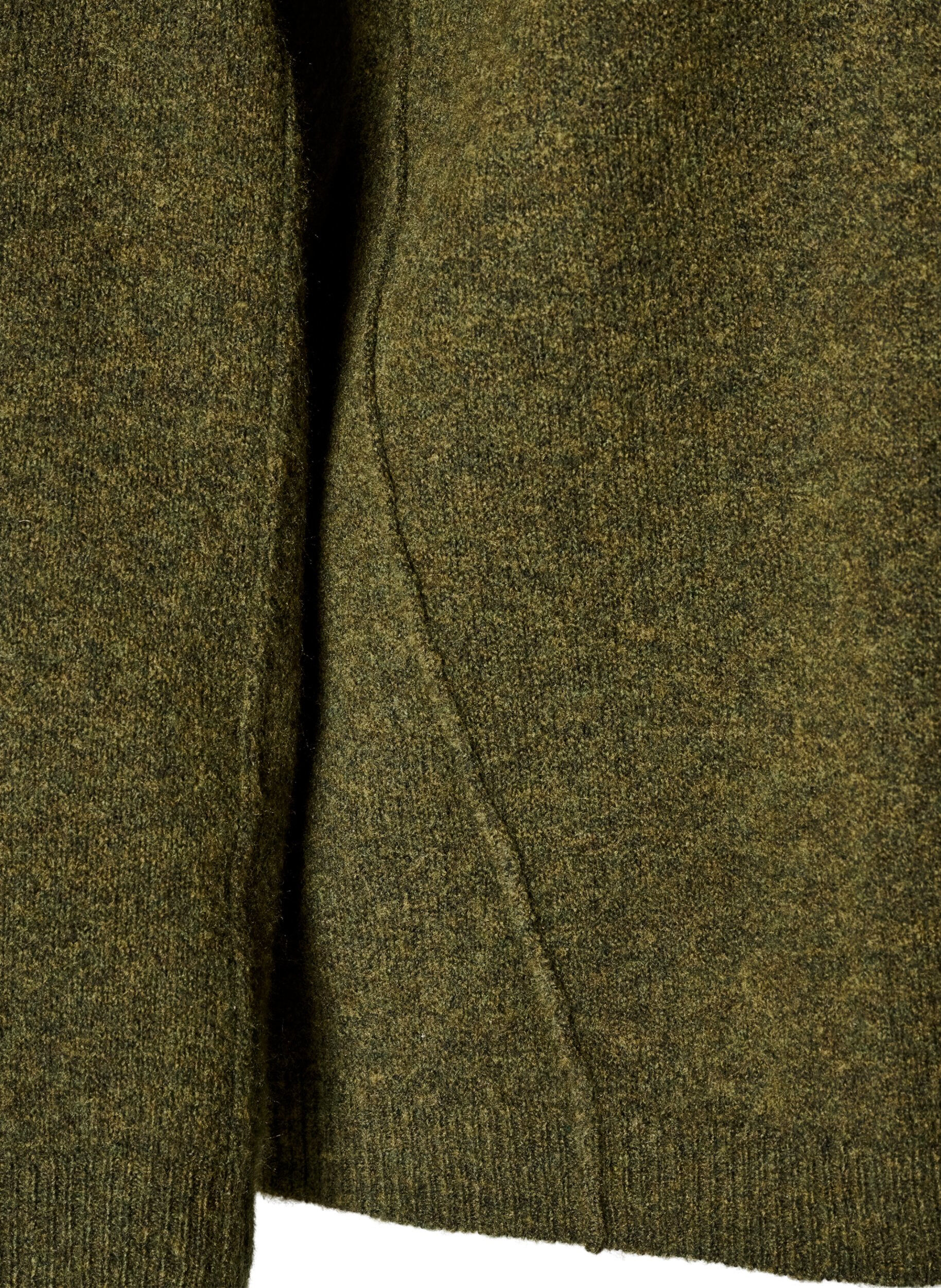 ZizziLuzny dzianinowy sweter z widocznymi szwami, Zielony, Packshot image number 3