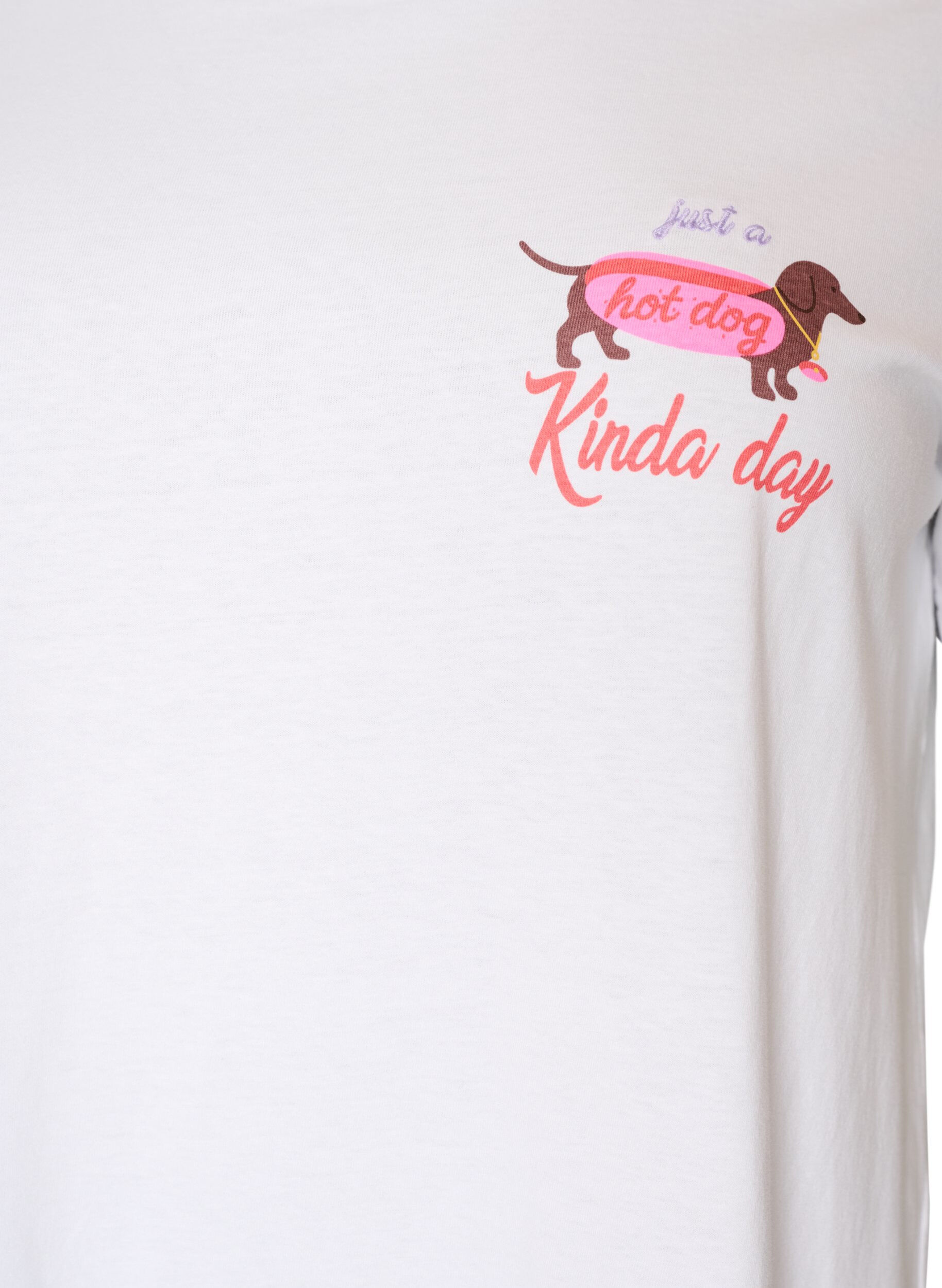 ZizziKoszulka bawelniana z nadrukiem na piersi, Biały, Packshot image number 2