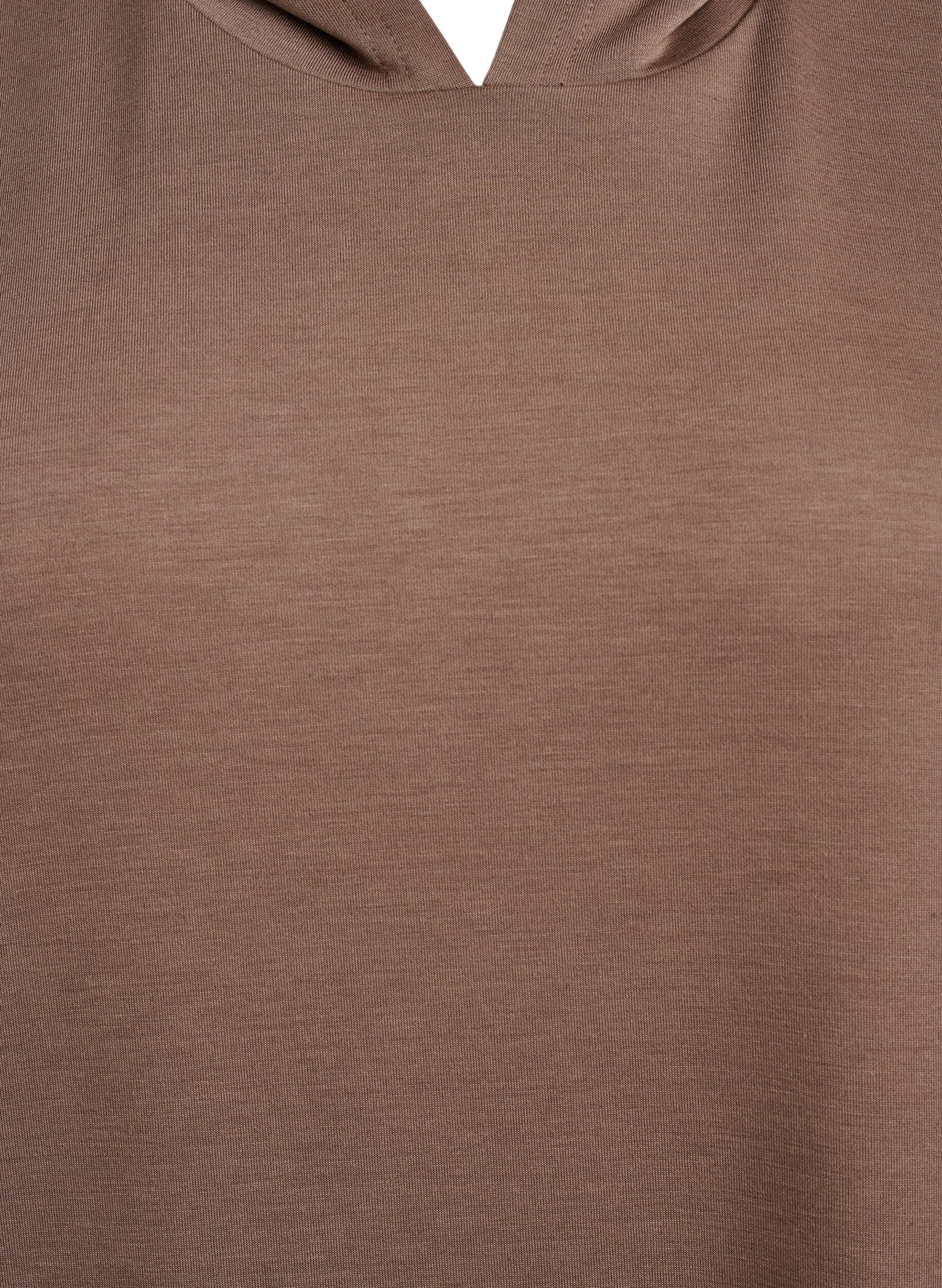 Zizzi Sukienka dresowa z kr&oacute;tkim rekawem z mieszanki modalu, Brązowy, Packshot image number 2