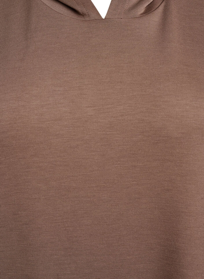 Sukienka dresowa z krótkim rekawem z mieszanki modalu, Brązowy, Packshot image number 2