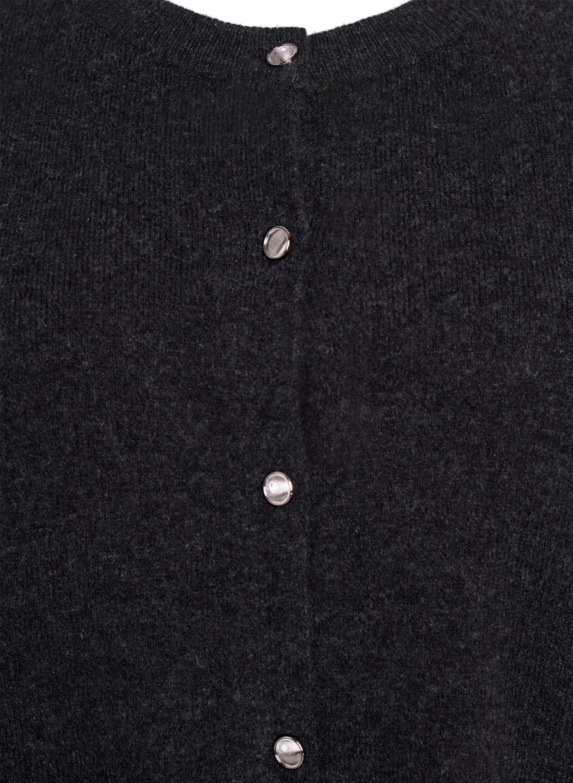 Zizzi Dzianinowy kardigan z kr&oacute;tkim rekawem, Ciemnoszary, Packshot image number 2