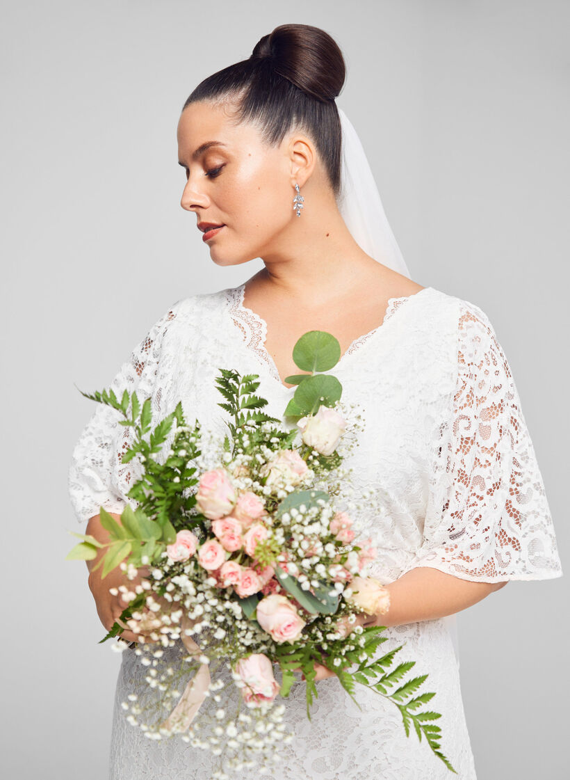 Koronkowa suknia slubna z wycieciami, Star White, Image image number 0