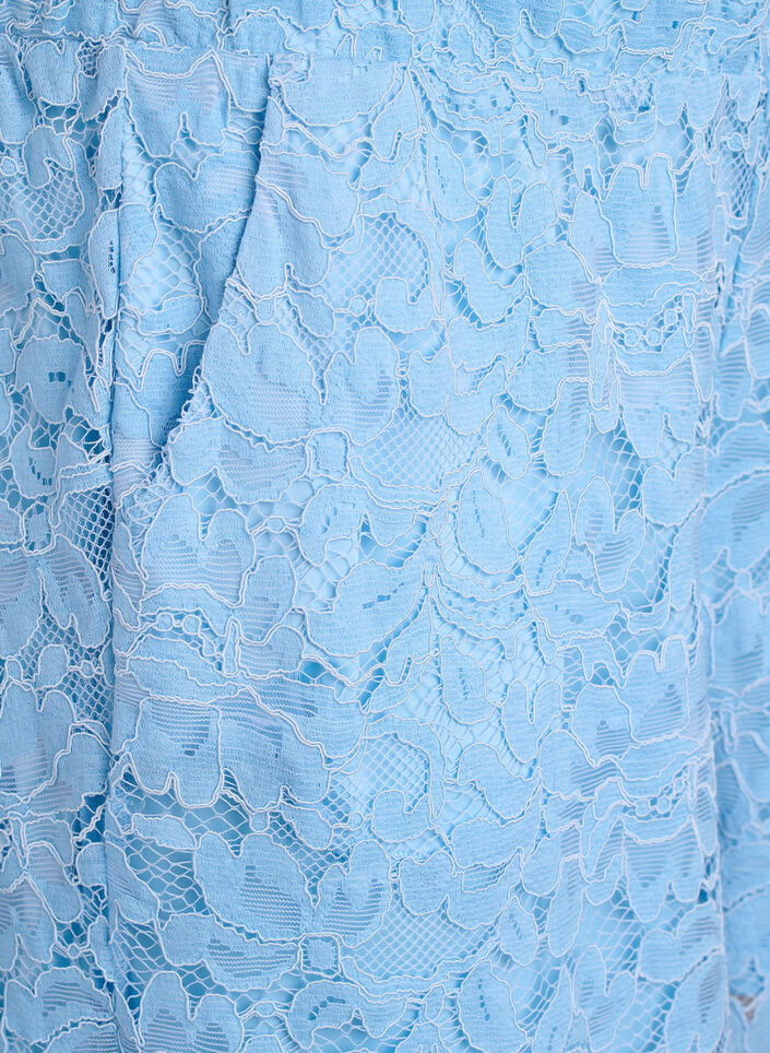 Koronkowe szorty z wysoka talia i kieszeniami, Niebieskie, Packshot image number 2