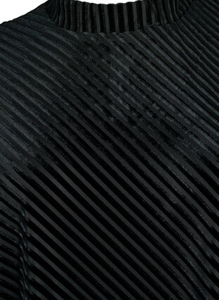 Welurowa sukienka o strukturalnym wzorze, Black, Packshot image number 2