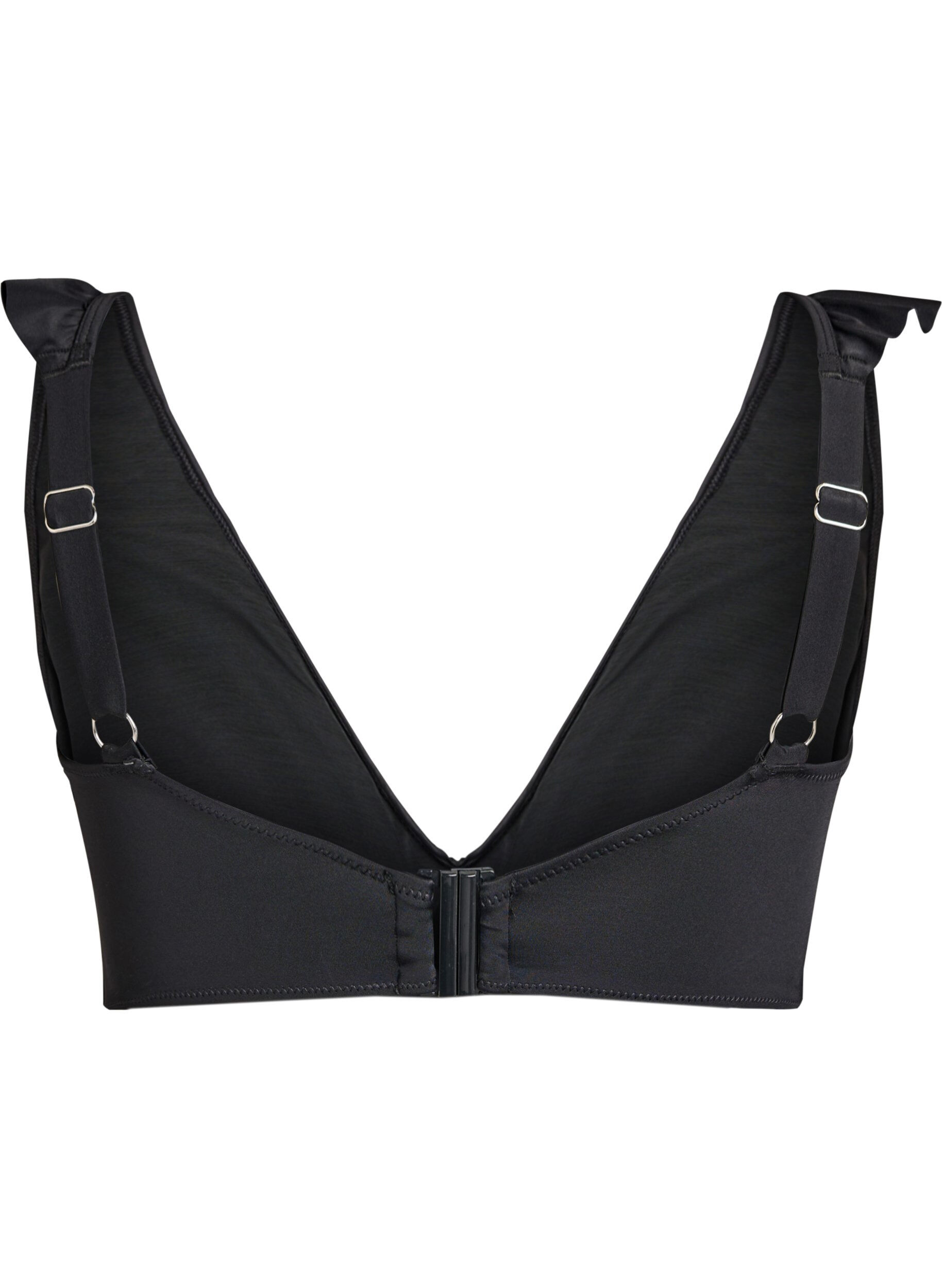 Zizzi Bikinikowy top z falbankami, Czarne, Packshot image number 1